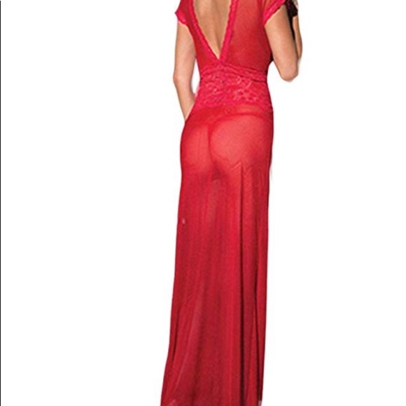 ❤️sexy elegant red maxi lace lingerie sleepwea s/m - Picture 2 of 2